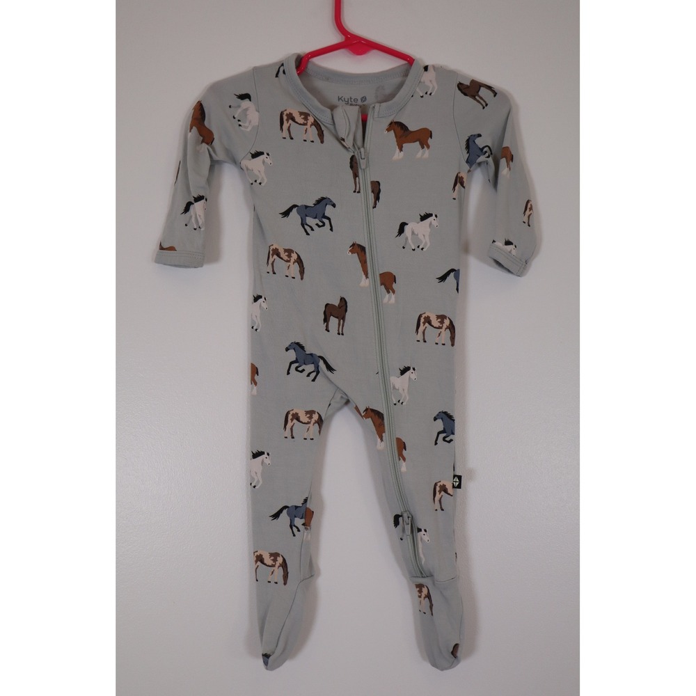 Kyte Baby Horses Zippered Footie 3-6 Months